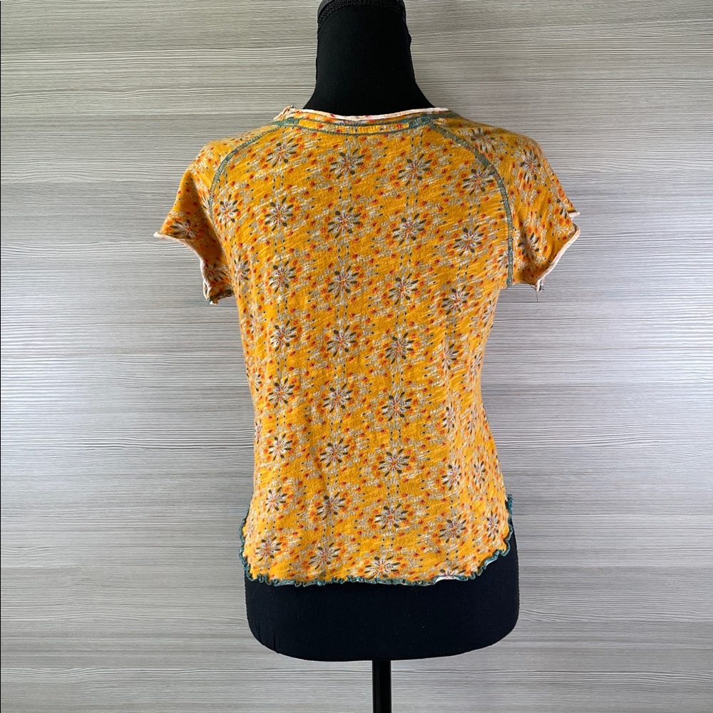 NATURAL LIFE 100% Cotton Abstract Floral Print Short Sleeve Tee Size Small - Picture 5 of 9